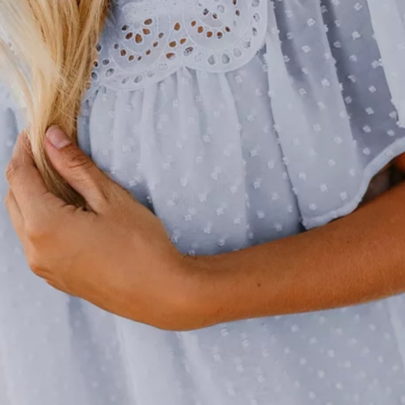 ♥️New boutique swiss dot flutter sleeve top - Picture 9 of 14